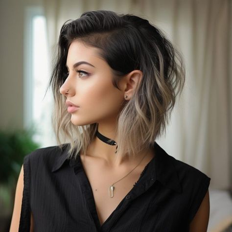 Womens Side Part Hairstyles, Medium Length Haircut Undercut, Shoulder Length With Undercut, Chic Medium Haircut, Medium Length Hair Undercut, Medium Length Hair With Undercut, Lob With Undercut, Undercut Medium Length Hair, Medium Length Haircut Edgy