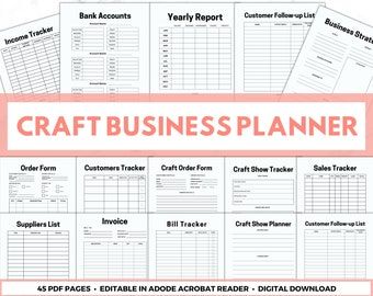 CandyPrintablesArt - Etsy Craft Show Sales Tracker, Small Business Daily Planner, Craft Fair Planner, Small Business Daily Tasks, Small Business Order Forms, Business Binder Organization, How To Support Small Business, Order Forms For Craft Business, Small Business Inventory Organization