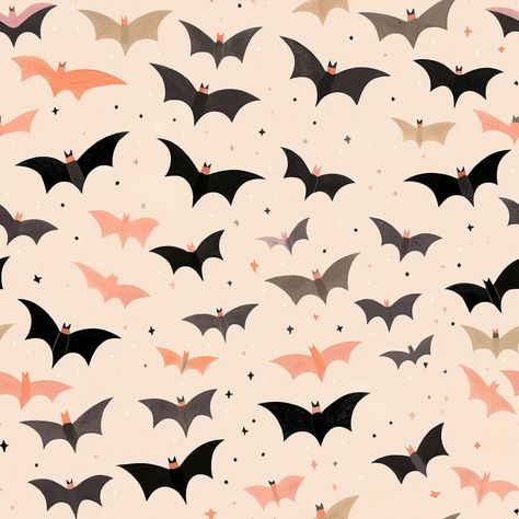 Bat Pattern, Cute Bat, Fall Patterns, Halloween Inspo, Cmyk Color, Cute Wallpaper Backgrounds, Halloween Patterns, Digital Clip Art, Mobile Wallpaper