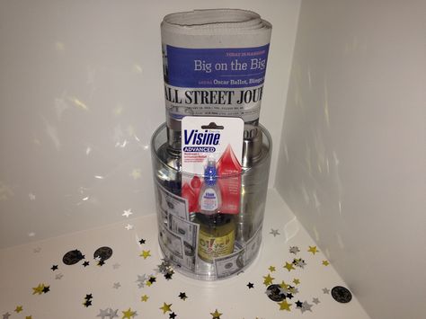 Themed Party Gift-- Wolf Of Wall Street inspired--  includes, Absolut Vodka, Martini shaker, olives, Wall Street Journal,  and Visine eye drops Wolf Of Wall Street Theme Party, Wolf Of Wall Street Party, Wall Covering Ideas Panelling, Wall Tiles Living Room, Ikea Wall Shelves, Martini Shaker, Ikea Wall, Oscar Night, Interior Ceiling Design