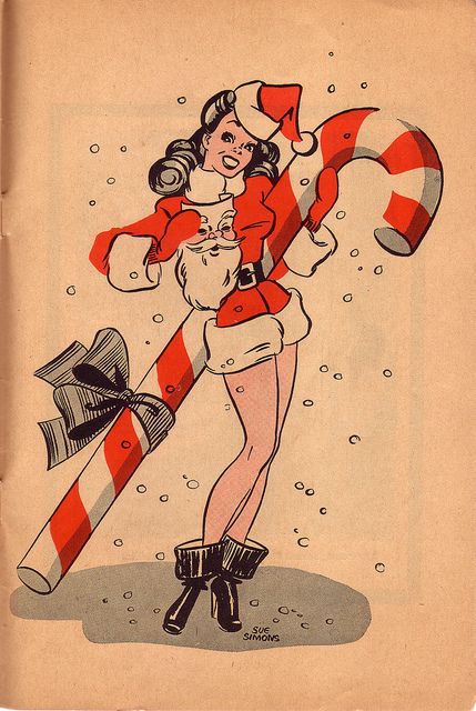 Images Noêl Vintages, Pin Up Girl Vintage, Christmas Ephemera, Pinup Art, Illustration Noel, Vintage Christmas Images, Christmas Photoshoot, Illustration Vintage, Old Fashioned Christmas