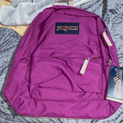 Nwt Jansport Purple Backpack. Excellent Condition Smoke Free Home B57 Black Jansport Backpacks, Black Jansport, Single Strap Backpack, Jansport Backpacks Big Student, Backpack Aesthetic, Galaxy Backpack, Jansport Superbreak Backpack, Backpack Ideas, Plaid Backpack