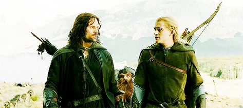 Aragorn, Legolas, And Gimli Tumblr Jokes And Memes Legolas And Aragorn, Lotr Characters, Lotr Movies, Legolas And Gimli, Viggo Mortensen, Gene Kelly, The Two Towers, Boardwalk Empire, Fellowship Of The Ring