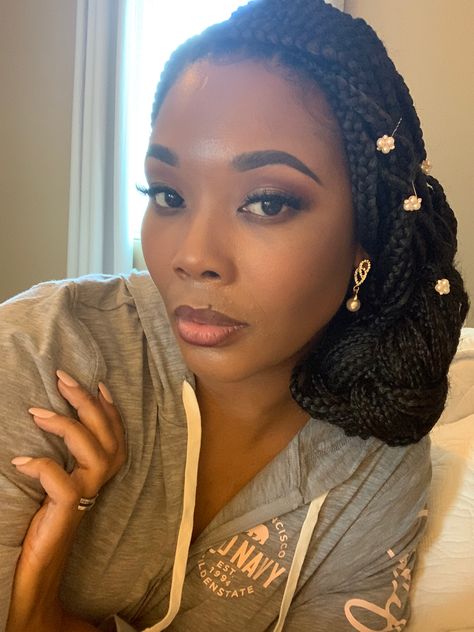 Vintage Braids Hairstyles, Elegant Braid Hairstyles For Black Women, Box Braid Bridal Hairstyles, Elegant Box Braid Styles Updo, Brides With Box Braids, Braided Updo Wedding African American, Box Braids Styles For Wedding, Bridesmaid Braids Hairstyles, Box Braids Elegant Hairstyles