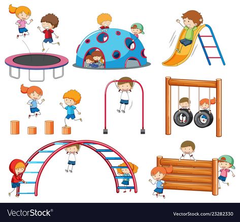 Playground Illustration, Jumping On Trampoline, Doodle Kids, Doodle Characters, Kids Doodles, Building Illustration, Google Doodles, Boys Playing, Kids Church