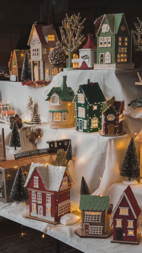 Impress your holiday guests with 21 unique DIY Christmas village display ideas! Learn how to craft a stunning holiday display using everyday items, creative materials, and personal touches. Add warmth and festive flair to your home with beautiful miniature scenes that reflect the magic of the Christmas season. Miniature Christmas Village, Christmas Village Display Ideas, Village Display Ideas, Diy Christmas Village Displays, Classic Homes, Miniature Scenes, Diy Christmas Village, Christmas Village Display, Village Display