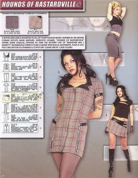 Lip Service Clothing Catalog, Y2k Goth Aesthetic, Lily Iglehart, 90s Fashion Catalog, Clothing Magazine, Service Catalog, Plaid Mini Skirts, Alt Baddie, Sims 4 Vampire