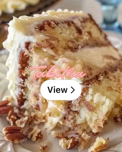 Lemon8 · White Chocolate Dream Cake with Coconut Pecan Fros · @Tabitha Chocolate Pecan Dream Cake, Chocolate Dream Cake, Cake With Coconut, Coconut Pecan Frosting, German Cake, White Chocolate Cake, Coconut Frosting, Coconut Pecan, Chocolate Dreams