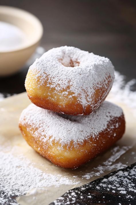 Vanilla French Beignets Portuguese Donuts Recipe, Homemade Beignets, French Beignets, Perfect Dough, French Pastries Recipes, French Creole, French Pastry, Fried Dough, Donut Shop