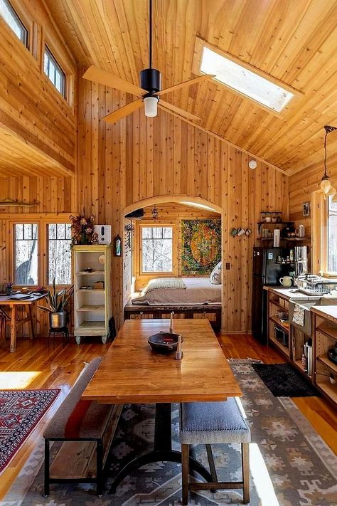 Barndominium Ideas Floor Plans, Cabin Interiors, Cabin Living, Little Cabin, Tiny House Interior, Tiny House Cabin, Barndominium Ideas, Tiny House Living, Tiny Home