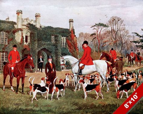 Fox Hunt Painting, Christmas Tartan, Fox Hunt, Hunting Art, Hunt Scene, Fox Hunting, Horse Equestrian, Photos Vintage, Photo Vintage