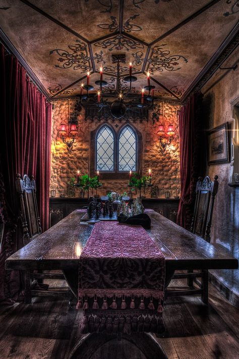 Dnd Room Ideas, Modern Gothic Home, Dnd Room, Casa Fantasy, Gothic Homes, Fantasy Realm, Council House, Modern Gothic, Fantasy Rooms