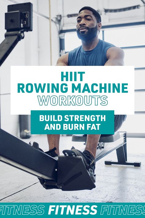 Burn calories and fat in just 20 minutes with these HIIT rowing machine workouts. #HIIT #gymworkout Rowing Machine Workout Plan, Rower Machine Workout, Rower Workout, Hiit Workouts Treadmill, Pyramid Training, Hiit Benefits, Rowing Machine Workout, Types Of Cardio, Rowing Workout