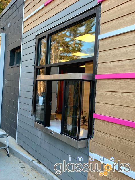 We installed this storefront and drive-thru window up in Pelham NH. Anyone care to guess for which well known company is going to be serving coffee and goodies through that window? 😁 ☕ 🤪 Drive Thru Window, Laundry Interior, Sale Windows, Drive Thru, Sliding Windows, Ice Cream Shop, Kitchen Layout, Dream Home Design, Senior Photos