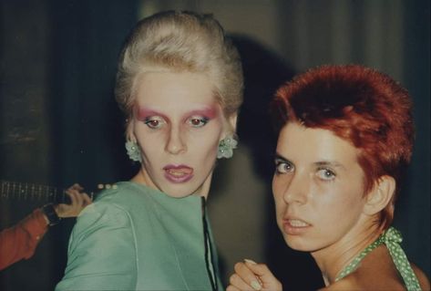 Angie Bowie with Melanie Macdonald partner of Tony Defries Cafe Royal 73 (C) Fleur Defries Angie Bowie, Cafe Royal, Major Tom, The Cafe, David Bowie, Cafe, Makeup, Make Up