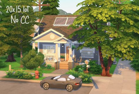 Small Family Home 20x15 - No CC Small Family House Sims 4, Sims 4 Tray Files House, Small Family Home, Sims Lots, Sims Rooms, Sims Houses, Poor Family, Sims House Design, Starter Home