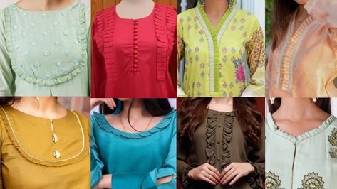 #frill neck design, neck design with#frill, neck design, neck design 2022 Suit Gala Design, Kurtis Style, Churidar Pattern, Suit Neck Designs, Stylish Office Wear, Adult Dress, Kurti Sleeves Design, Gala Design, Neck Designs For Suits