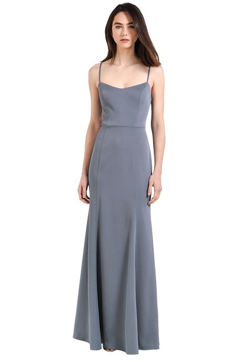 Amsale Bridesmaid, Gia Dress, Chic Bridesmaid Dresses, Jenny Yoo Bridesmaid, Fall Bridesmaid Dresses, Grey Bridesmaids, Chic Brides, Grey Bridesmaid Dresses, Bias Cut Skirt