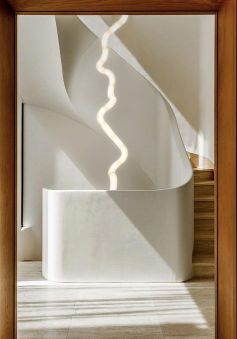 Mathieu Lehanneur | Deep Time, Chandelier Parisian Style Interior, Mathieu Lehanneur, Round Stairs, Joinery Design, Staircase Lighting, I Love Lamp, Suspended Lighting, Staircase Chandelier, Interior Stairs