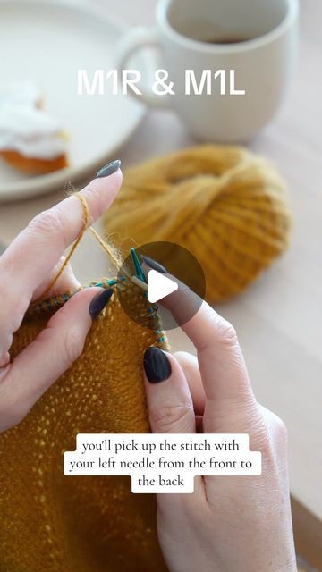 Kristen | I knit & purl on Instagram: "Let’s keep this simple and get to the deets 🧶🫡 M1L & M1R
#knitting tutorial #knitstagram" M1r Knitting, M1l Knitting, Knit Purl, How To Purl Knit, March 4, Knitting Tutorial, Knit Crochet, Let It Be, Knitting