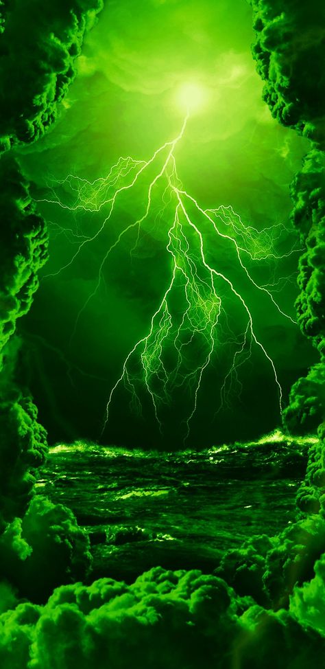 Grin Backgrounds, Really Cool Pictures, Monster Background Wallpapers, Green Phoenix Bird, Green Cyberpunk Wallpaper, Green Lightning Wallpaper, Green Lightning Aesthetic, Green Wallpaper Neon, Green Energy Aesthetic