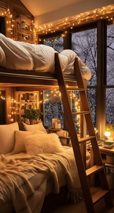 Cabin In The Mountains, Cozy Bed, Dream Big, Bunk Beds, Room Makeover, Room Inspo, Shabby Chic, Cabin, Bedroom