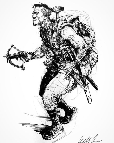 Karl Kopinski develops a character from imagination. Watch the full sketch from start to finish - https://youtu.be/XF_shGImfbc  #illustration #inkart Edwin Austin Abbey, Karl Kopinski, Hunter Character, Frank Frazetta, Figurative Artwork, Vampire Hunter, Figure Sketching, Character Sketches, Studio Recording