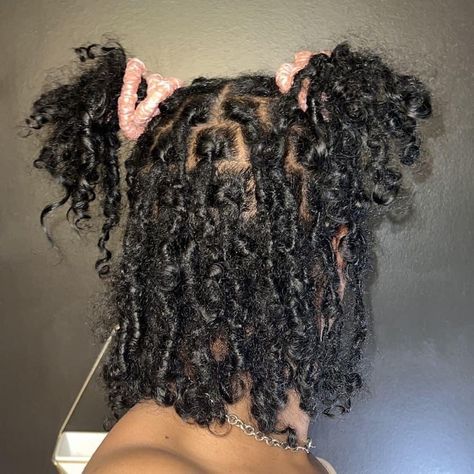 Locs On Type 3 Hair, Locs 3b Hair, Starter Locs Black Women Short, 2 Month Starter Locs, Locs Hairstyles Natural Hair, Starter Locs Curly Ends, Locs Parts, Curly Loc Styles For Women, Starter Locs Parting Patterns