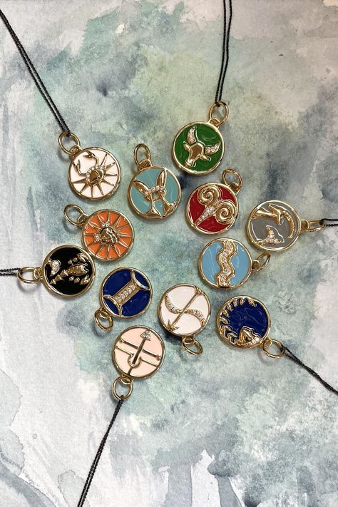 Zodiac Accessories, Locket Necklaces, Crescent Moon Jewelry, Enamel Locket, Push Presents, Astrology Jewelry, Tell Your Story, Zodiac Jewelry, Charm Necklaces