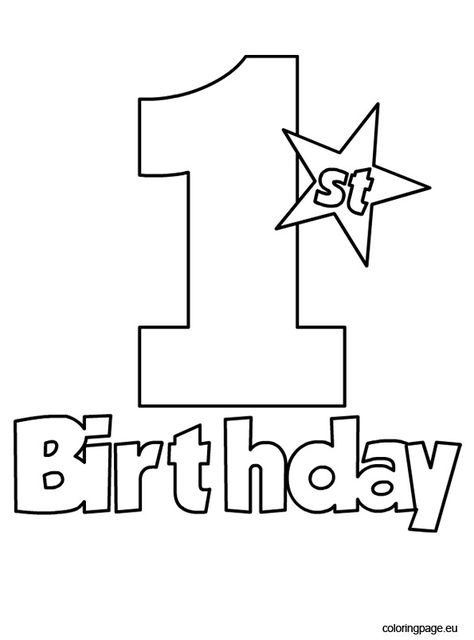 1st birthday coloring page First Birthday Coloring Pages, Boy One Year Old Birthday, Portfolio Kindergarten, Cupcake Coloring Pages, Happy Birthday Coloring Pages, Boy Coloring, Shark Coloring Pages, Birthday Coloring Pages, Birthday Clips