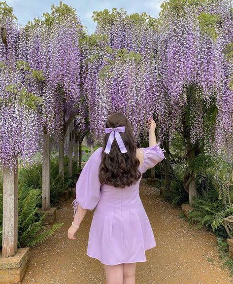 Purple Dress Aesthetic, Muka Lelaki, Violet Aesthetic, Long Hair Ponytail, Beautiful Profile Pictures, Lavender Haze, Purple Vibe, Lavender Aesthetic, Purple Bouquet