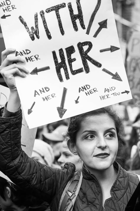 with her We Should All Be Feminists, Protest Art, Protest Signs, Riot Grrrl, Grl Pwr, Womens March, Feminist Quotes, Intersectional Feminism, Power To The People