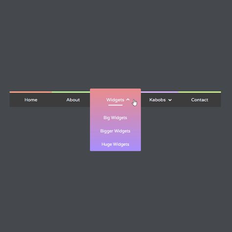 Pure CSS Gradient Menu - Coding - Fribly Web Menu Design, Dropdown Ui Design, Website Menu Design, Html Css Code, Css Cheat Sheet, Application Ui Design, Css Tricks, Css Code, Ui Design Mobile