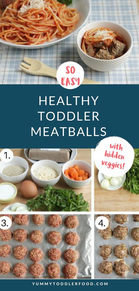 Are you looking for ways to sneak hidden vegetables into your toddler's food? Then this is the recipe for you! Our Healthy toddler meatballs with hidden veggies are a sure hit with your family! #toddlers #meatballs #vegetables #hiddenveggies #recipe Toddler Meatballs, Healthy Meatball Recipe, Healthy Meatballs, Hidden Vegetables, Healthy Toddler Meals, Hidden Veggies, Toddler Food, Healthy Vegetables, Healthy Meals For Kids