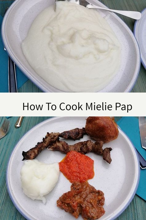 Learn how to make this easy to follow mielie pap recipe made with minimal preparation time! #africancuisine #namibianfood #oshifima #howto #sidedish #vegan #vegetarian #cornmealpap #whattoeatinnamibia #southafricanfood #southernafricanfood Pap Recipe, South African Dishes, Foreign Food, South African Recipes, Recipe From Scratch, Delicious Dinner Recipes, Maize, African Food, Veggie Dishes