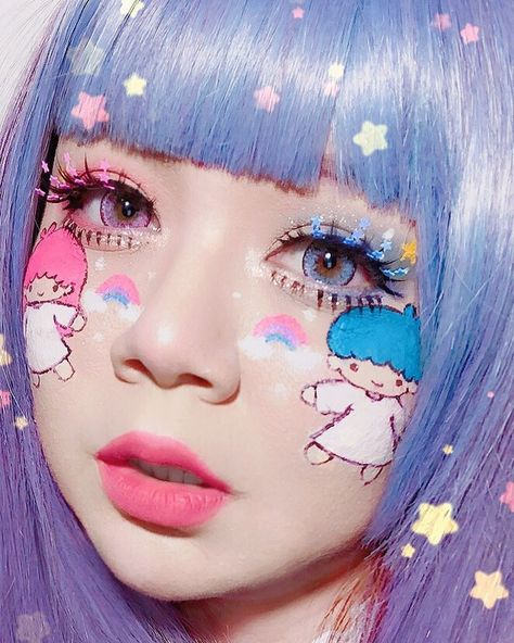 Lala Sanrio, Really Love, Sanrio Little Twin Stars, Kiki Lala, Magic Makeup, Stars Glitter, Cute Sanrio, Yume Kawaii, Abstract Portrait Painting