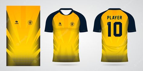 Yellow Jersey Design, Rugby Jersey Design, Jersey Design Template, Chef Logo, Volleyball Jerseys, Design Kaos, Yellow Jersey, Sports Jersey Design, Sports Jerseys