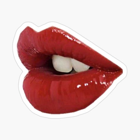 Cherry Red Lips, Lips Sticker, Coquette Red, Red Lipstick Quotes, Aesthetic Sticker, Romantic Kiss, Dark Feminine Aesthetic, Aesthetic Coquette, Dark Feminine