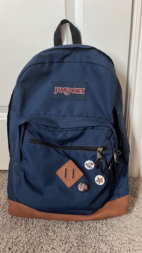 Blue Aesthetic Backpack, Jansport Right Pack Aesthetic, Blue Jansport Backpacks Aesthetic, Jansport Backpacks Blue, Jan Sport Backpacks Aesthetic, Blue Jansport Backpacks, Blue Backpack Aesthetic, Herschel Backpack Aesthetic, School Aesthetic Backpack