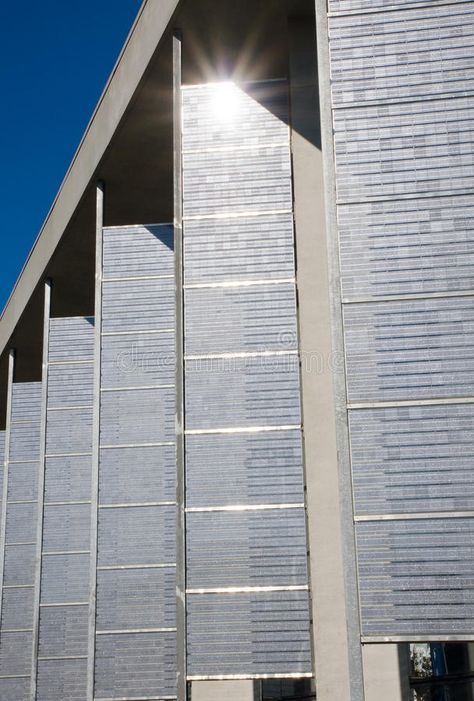 Facade with solar panels. Facade of a modern building with solar panels #Sponsored , #Ad, #sponsored, #solar, #modern, #panels, #Facade Building Architecture, Modern Buildings, Building Design, Infographic Design, Pollution, Solar Panels, Skyscraper, Multi Story Building, Blinds