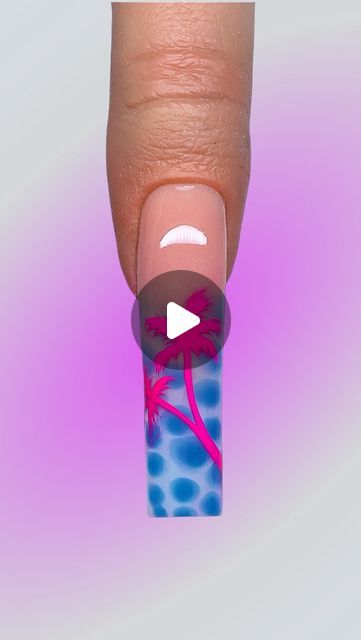 Kelly Richardson on Instagram: "🩵Nail tutorial 🩵Tip! Do the blue dots closer together & apply topcoat before you paint the palm tree 🙈🤣

Using @kiaraskynails 
Save with code - Blingylittleklaws10 

•Jelly Tints H2OASIS (spelt wrong on the video sorry 😬)
•rose water cover 
•Clear acrylic 
•White canvas 
•glass Dapin dish 
•pink acrylic brush 
•nail art brushes 
•non wipe topcoat 
•100/100 grit nail file 

#kiaraskynails #kiaraskynailspr #kiaraskypr #gellynails #waternails #nailart #nails #nailtrend #trendynail #nailswag💅 #naildesigner💅 #nailarts #naila #nailaddiction #nailed #nailmag #nails💅🏻 #nailtutorial #nailreels💅🏻✨" Water Nails, Acrylic Brushes, Blue Dots, Pink Acrylic, Pink Acrylics, Nail Art Brushes, Art Brushes, Blue Dot, Nail Tutorials