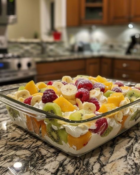 My nana made this every year but I kept forgetting to write it down. So glad I found something that comes close to hers! Frozen Fruit Salad, Frozen Fruit Salads, Fruit Salad Ingredients, Easy Fruit Salad Recipes, Fruit Salad Easy, Grilled Cheese Recipes, Refreshing Desserts, Best Salad Recipes, Fruit Dishes