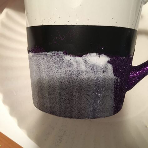 How to Make Glitter Mugs - Shot Glasses Diy, Mug Handles, Glitter Mug, Diy Mod Podge, How To Make Glitter, Diy Mugs, Coffee Crafts, Diy Cups, Electrical Tape