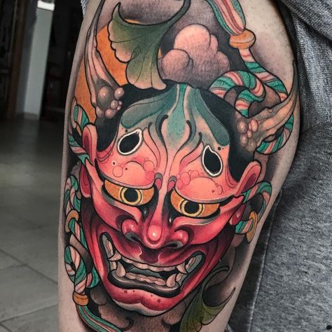 Hanya Mask Tattoo, Japanese Mask Tattoo, Oni Mask Tattoo, Japanese Tattoos For Men, Oni Tattoo, Hannya Mask Tattoo, Oni Mask, Japanese Tattoos, Mask Tattoo