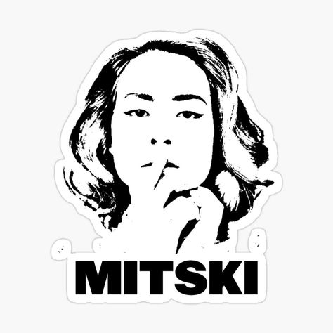 Mitski Stickers Printable, Mitski Black And White, Mitski Sticker, Rock Band Logos, Skate Stickers, Arte Indie, Girly Movies, Band Stickers, Cute Laptop Stickers