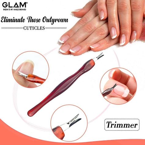 Glam's Cuticle Trimmer helps to painlessly remove unwanted cuticles and hangnails. It keeps the nails strong and healthy, which is a great way to keep your nails groomed.  *Available at R Nail Lounge & across GLAM flagship stores in India  #Trimmer #GLAMTrimmer #Nails #NailPolish #GelPolish #GLAMPolish #NailCare #NailArt #NailTechnicians #NailTools #ProfessionalNailSalon #ProfessionalSalon #Nailsofinstagram #TheNailArtSchool #NailArtLovers #GLAM #ProTools #RNailLounge #Mumbai #Kolkata #Goa Cuticle Trimmer, Nails Nailpolish, Trim Nails, Nail Health, Healthy Nails, Professional Nails, Nail Tools, Nail Artist, Kolkata