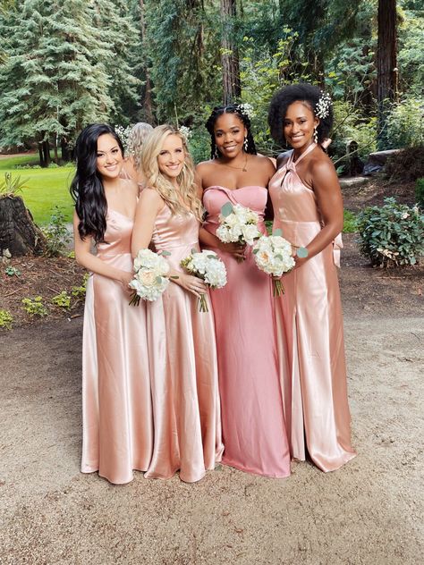 Shades Of Rose Gold Bridesmaid Dresses, Birdy Grey Rose Gold Satin, Birdy Grey Rose Gold, Rose Gold Satin Bridesmaid Dress, Bridesmaid Dresses Old Rose, Pink And Gold Bridesmaid Dresses, Rose Gold Bridesmaid Dress Long, Bridesmaid Dresses Rose Gold, Gold Satin Bridesmaid Dresses