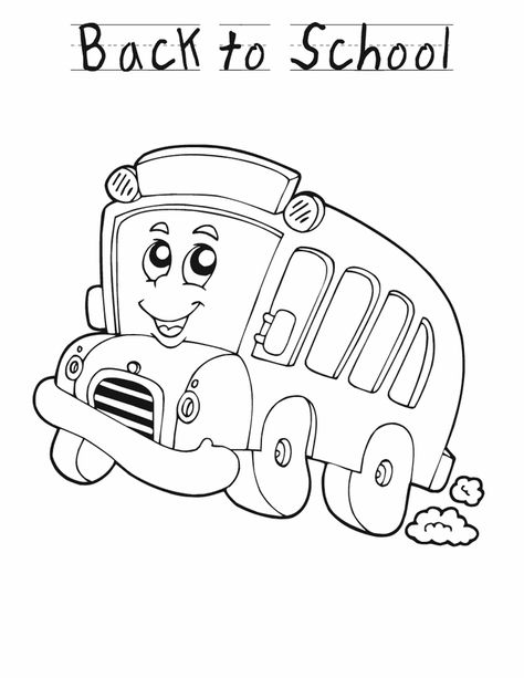 Back to School Coloring Pages - School Bus Bus Sekolah, Cartoon School Bus, Back To School Coloring Pages, Preschool Coloring Pages, School Coloring Pages, Welcome Back To School, Color Worksheets, School Themes, Back To School Activities