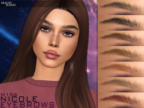 Sims 4 Guide, Long Eyebrows, Bushy Eyebrows, Makeup Cc, Thick Eyebrows, Sims Four, Sims4 Clothes, Gold Girl, Natural Eyebrows