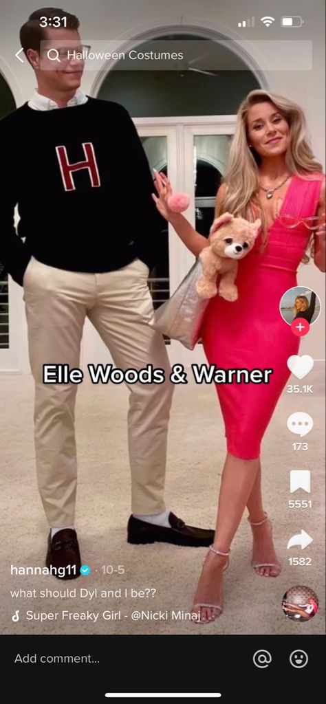 Elle Woods Couples Costume, Easy Hot Couples Costumes, Dressy Couple Halloween Costumes, Miss Congeniality Costume Couple, Height Difference Halloween Costumes, Legally Blonde Couples Costume, Jordan And Naomi Belfort Costume, Blonde Girl Couple Costume, Couples Halloween Costumes Cute